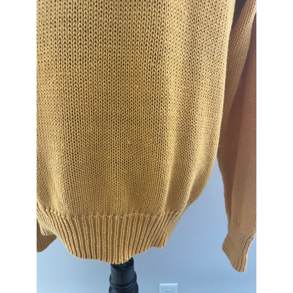 Vintage Boston Traders Cotton Thick Knit Sweater Yellow Crew Neck Size XL SG - Picture 2 of 10